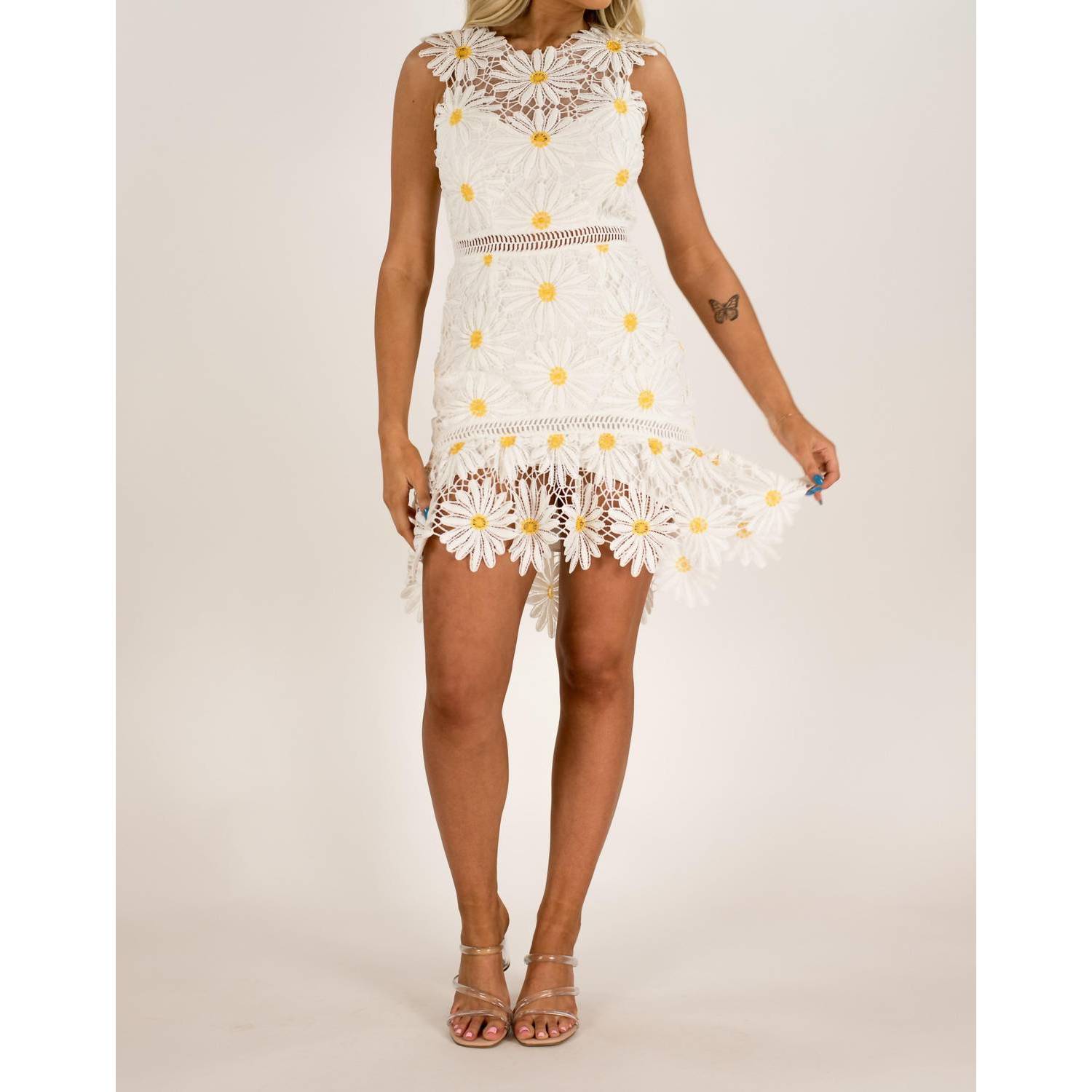 New Saylor Cori Daisy Mini Dress In White